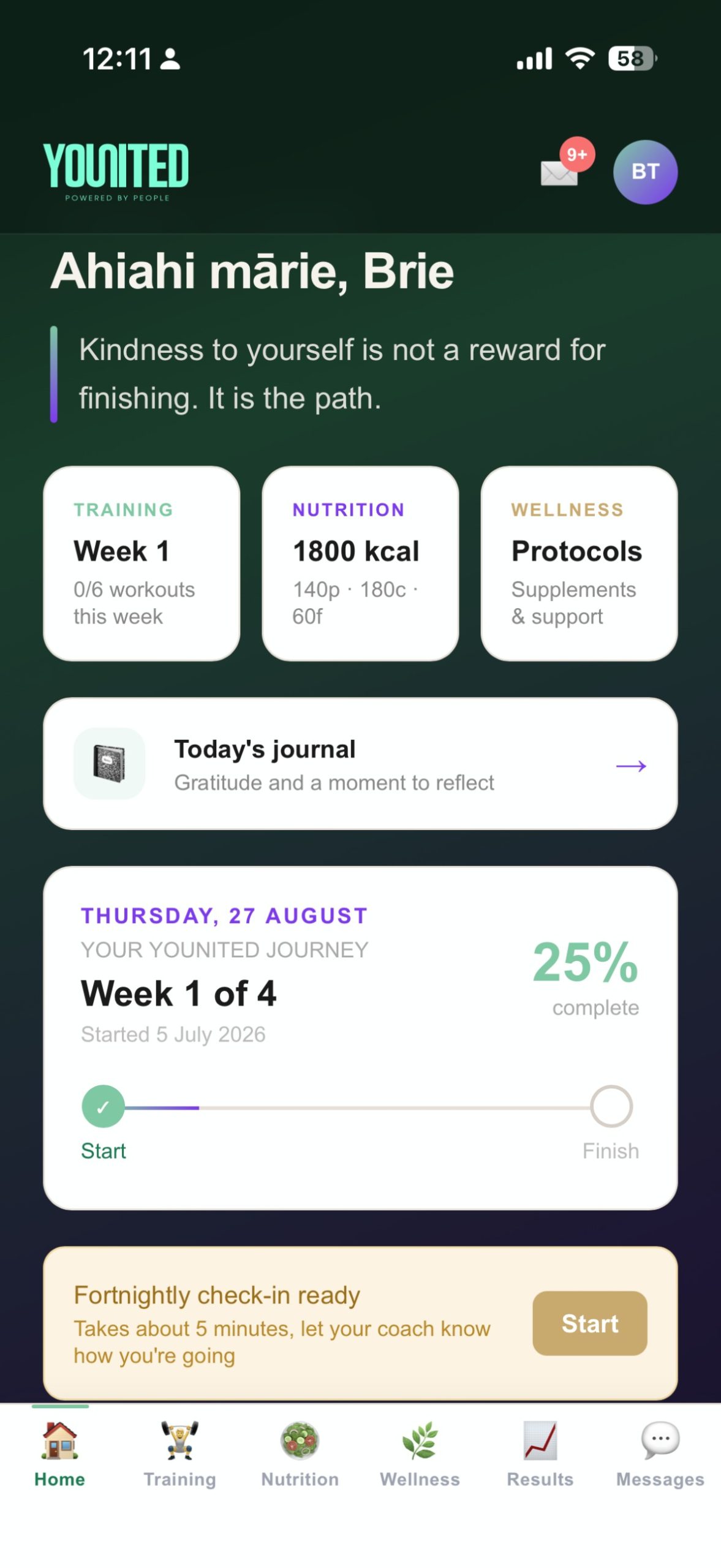 The Younited app home screen